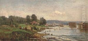 A Summer Day By The River by Fedor Ivanovich Iasnovskii