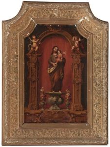 Nuestra Senora Del Buen Consejo Y San Jose Con El Nino (pair) by Jose Ibarra