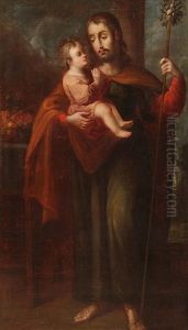 St. Joseph And The Infant Christ by Jose Ibarra