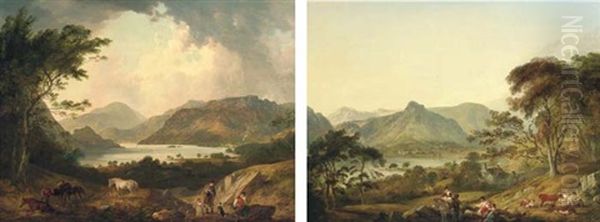View Of Ullswater, Cumberland, Taken From Gowbarrow Park (+ View Of Grasmere, Westmoreland, Taken From White Moss; Pair) - view 1