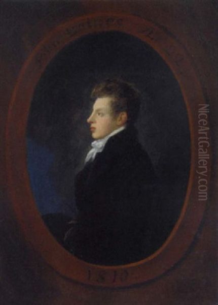 Portrait Of John Baines, Aged 22, In A Black Coat - view 1