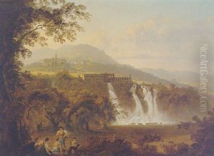 Landscape With A View Of The Temple Of Maecenas And The Falls Of Tivoli