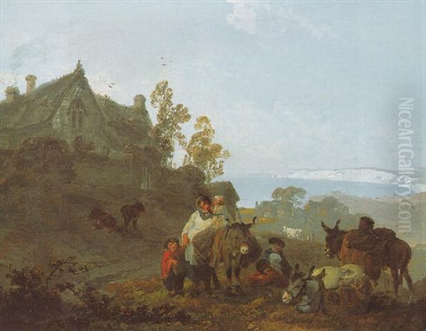 Peasants Resting Before Chale Manor House, Isle Of Wight - view 1