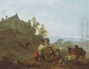 Peasants Resting Before Chale Manor House, Isle Of Wight