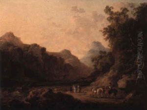 An Extensive Landscape With Elegant Figures Resting By A River An Extensive Landscape With Elegant Figures Resting By A River