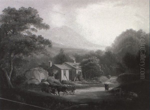 Romantische Landschaft Mit Figuren Bei Einer Muhle - view 1