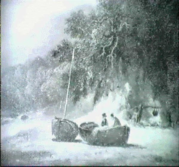 Fishermen In A Cove - view 1