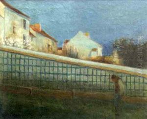 Au Jardin, Le Soir, Paysage Parisien De Vaugirard Au Jardin, Le Soir, Paysage Parisien De Vaugirard
