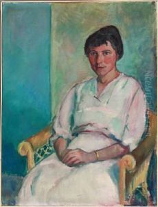 Portrait Of Miss Lucie Tage-jensen by Immanuel Ibsen