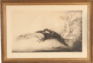 Woman With Greyhounds