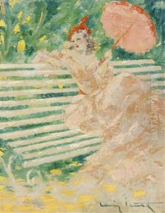 Femme Avec Un Parasol by Louis Icart