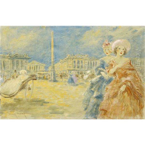 Elegantes Devant La Place De La Concorde / Elegant Parisiennes In The Concorde Square - view 1