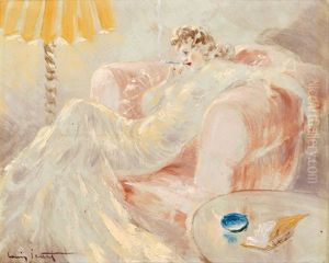 Dama S Cigaretou by Louis Icart
