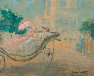 Promenade A Notre-dame De Paris... by Louis Icart