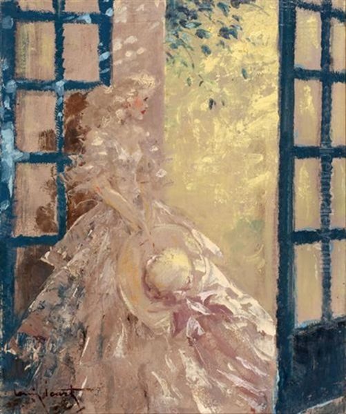 Woman In Front Of French Doors - view 1