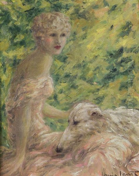 Jeune Femme Au Levrier - view 1