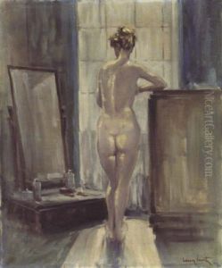 Femme Nue A Sa Toilette by Louis Icart