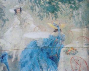 Le Gouter Au Jardin by Louis Icart