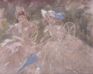 Les Jeunes Filles Au Jardin by Louis Icart
