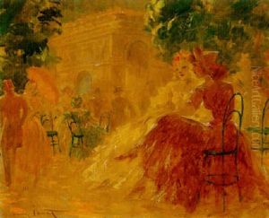 Matin Aux Champs Elysees by Louis Icart