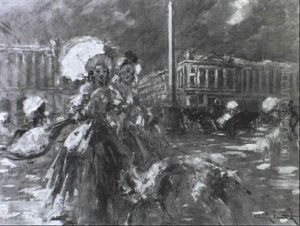Elegantes, Place De La Concorde by Louis Icart