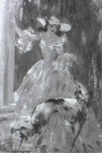 Elegant Woman With A Dog - view 1