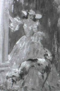 Elegant Woman With A Dog by Louis Icart