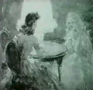 Sous La Lampe, 1941 by Louis Icart