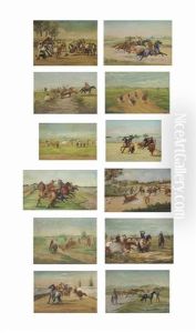 Charro Paintings (12 Works) by Ernesto Icaza