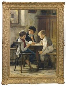 A Game Of Cards by Gustav Karoly Igler
