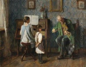 Die Musikstunde by Gustav Karoly Igler