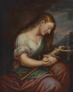 Hl Maria Magdalena In Anbetung Des Kreuzes