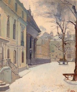 Vue D'une Rue Enneigee Vue D'une Rue Enneigee