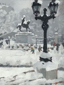 La Place Neuve Sous La Neige