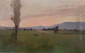 Weite Landschaft Im Abendrot by Jean Daniel Ihly