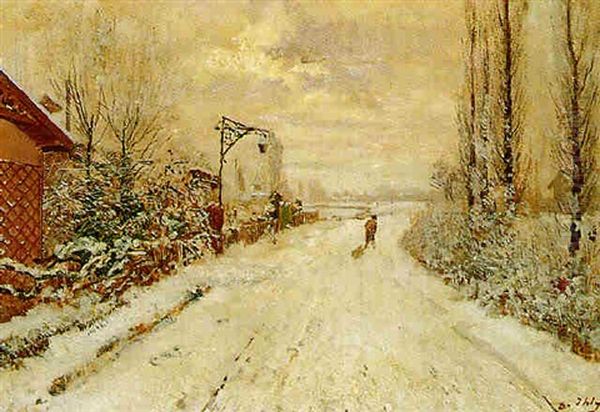 Vorortsstrase Im Winter - view 1