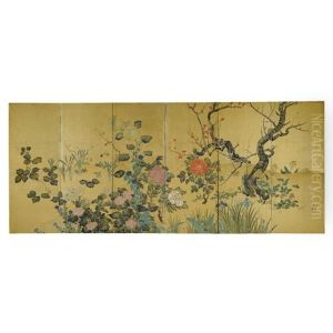 Shiki Soukazu (flowers Of The Four Seasons, 6 Panels) by Koson Ikeda