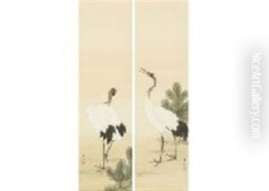 Two Cranes (a Pair Of Scrolls) Two Cranes (a Pair Of Scrolls)