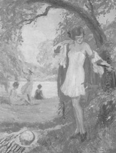 Madchen Am See by Leopold Illenz