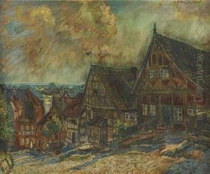 Hauser In Lauenburg: Mittagsruhe by Arthur Illies