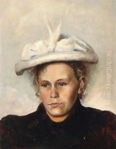 Portrait Of Woman With An Elegant Hat by Peter Vilhelm Ilsted