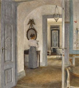 Interior With A Woman Before A Mirror, Liselund