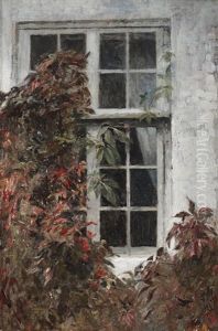 Virginia Creeper About A Window At Liselund by Peter Vilhelm Ilsted