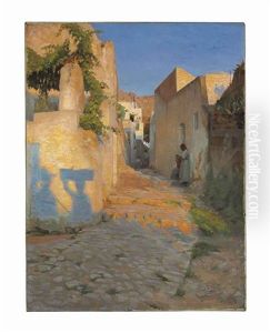 A Street Scene In Tunisia by Peter Vilhelm Ilsted