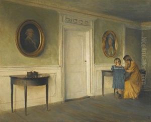 The Artist's Daughters In An Interior The Artist's Daughters In An Interior