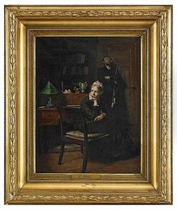 Interior Med Man Och Kvinna by Peter Vilhelm Ilsted