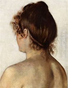 A Young Woman With Her Hair Taken Up, Seen From The Back
