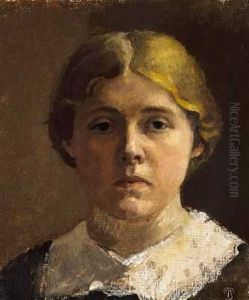 En Lysharet Pige (kunstnerens Kone Ingeborg Eller Sosteren, Ida Ilsted?)