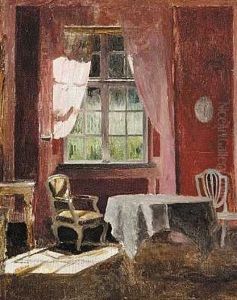 Interior Fra Liselund, Elisabeth De La Calmettes Sovevaerelse by Peter Vilhelm Ilsted