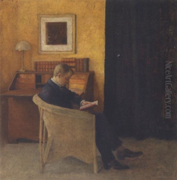 Interior Med Laesende Mand Ved Et Chatol, Antagelig Kunstnerends Svigerson - view 1